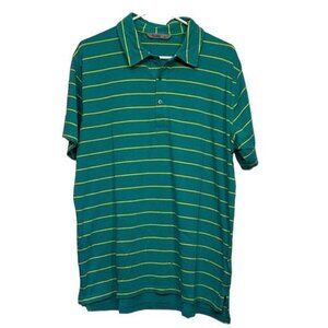Men's Vintage VTG TASC Performance Stripe Polo Pullover Golf Shirt Size Large